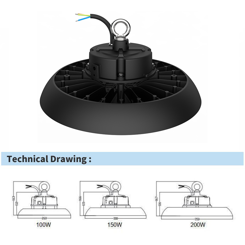 190LMW -UFO LED- High -Bay- Light- 200W- 38000LM -AC200-240V -5060Hz (12)